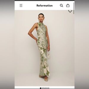 Reformation Anaiis Silk Dress - Tarragon